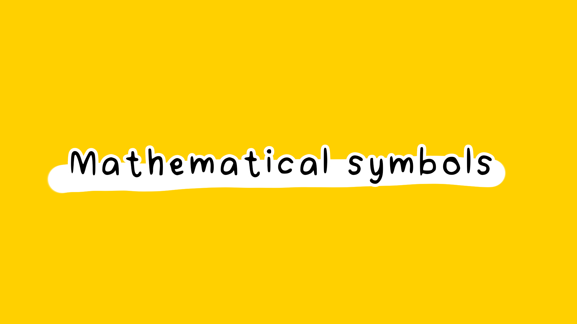 mathematical symbols in English